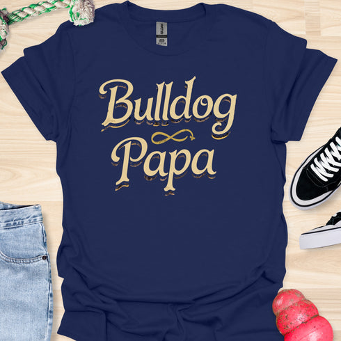 Bulldog Papa - V3 - Pop Caligraphy T-Shirt